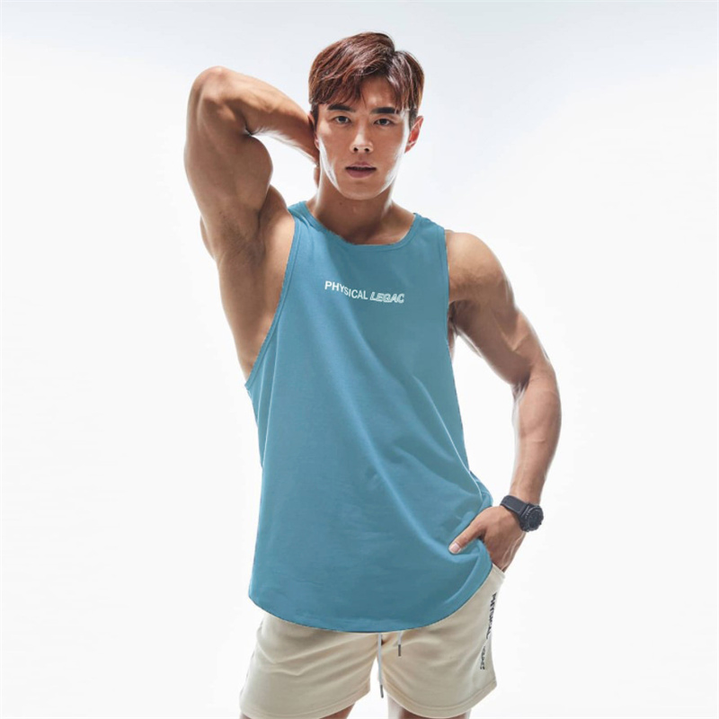 Sports Cotton Boy′ S Muscle Singlet Sleeveless Travel Vest Gym Men′ S Tank Top Bodybuilding Fitness Running Custom Logo Gym Wear
