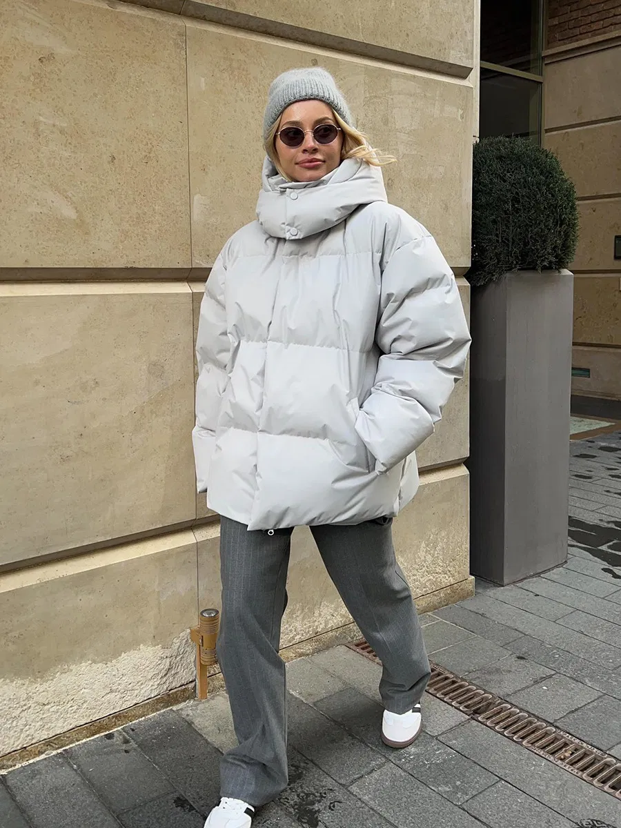 Autumn Winter Europe and The United States New Cotton-Padded Jacket Women Loose Jacket Loose Coat Top Women's Clothes