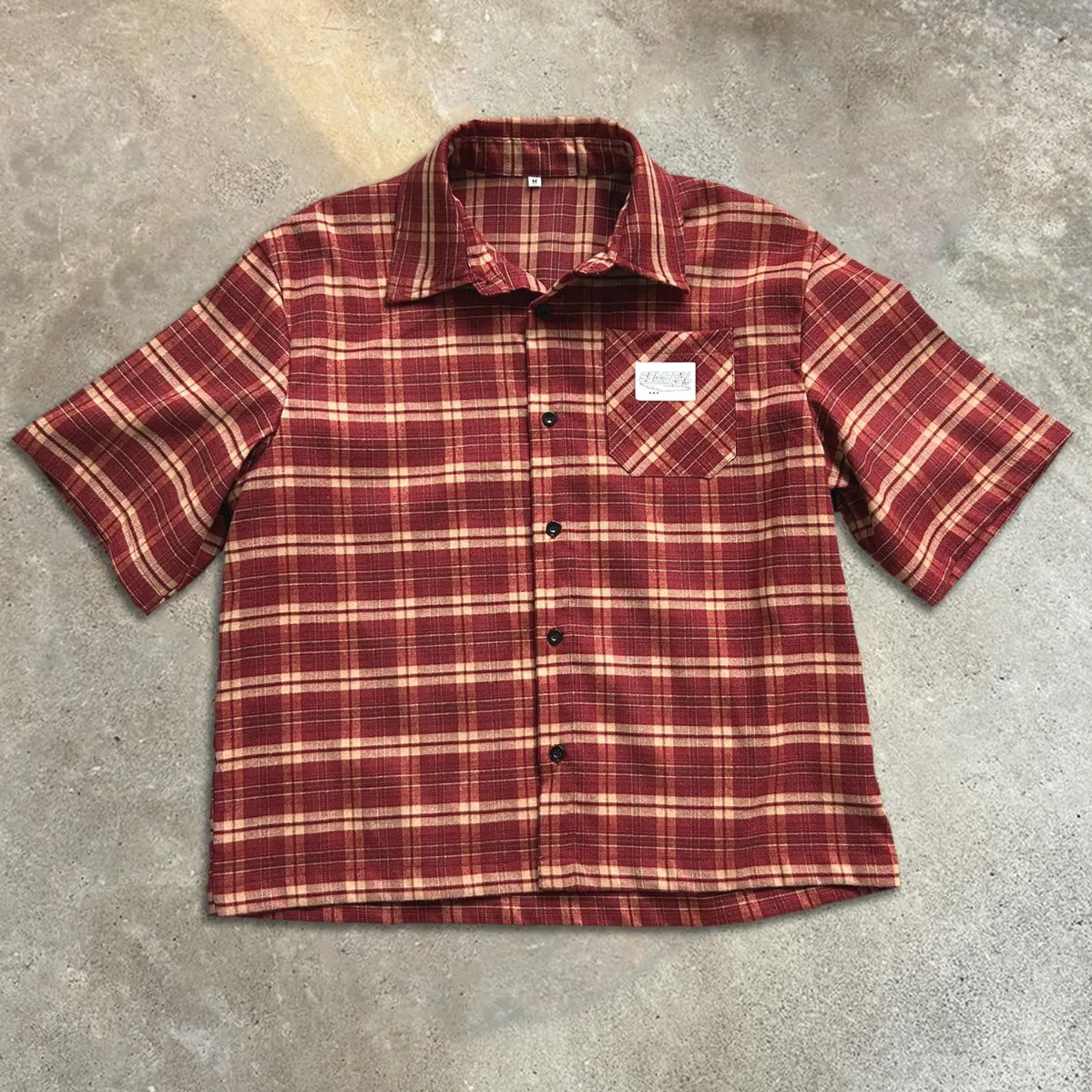 Qianshi Custom Fashion Streetwear Plaid Flannel Oversize Hombre Shirt Men Plaid Shirts