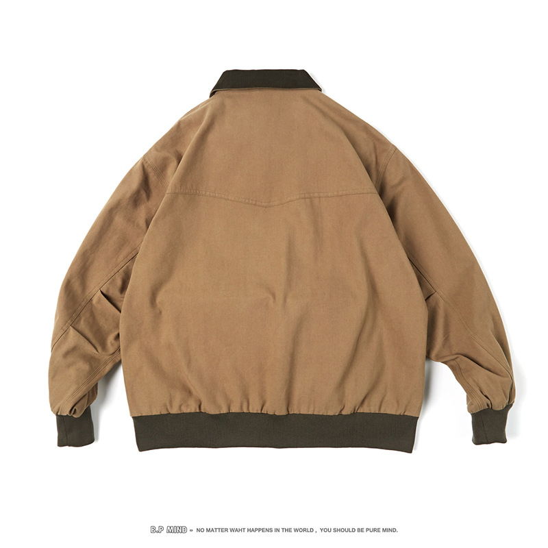 Men's Pre-Shrunk Coated Polyester Corduroy Lapel Jacket Winter Outerwear in Solid Colors Loose Canvas Tall Plus Size OEM Service