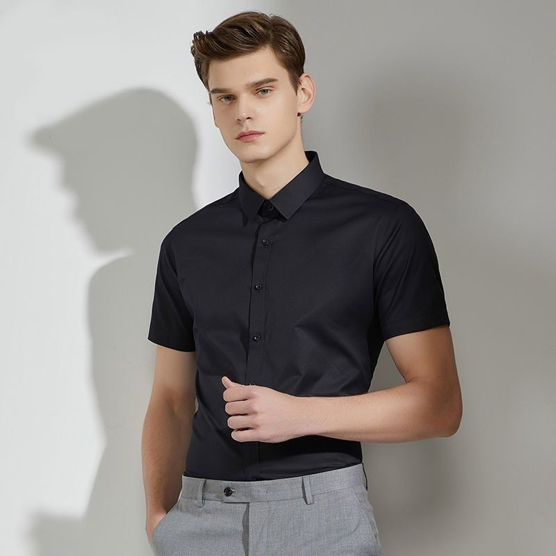 Men's White Short Sleeve Shirt for Summer Business Professional Formal Workwear