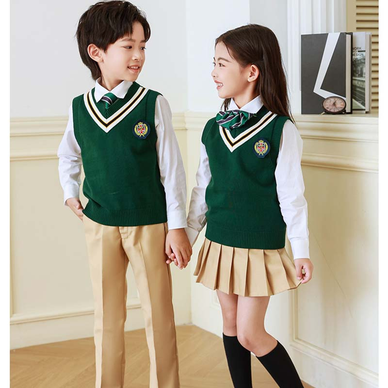 Custom Formal Dress for Autumn School Uniform Students Clothing Kids Clothes for Children Wear