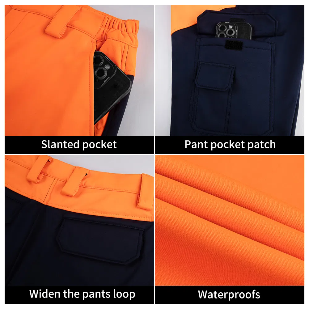 High Visibility Safety Work Uniforms Winter Heavy Hi Vis Waterproof Workwear Jackets Pants Reflective Outdoor Work Clothes