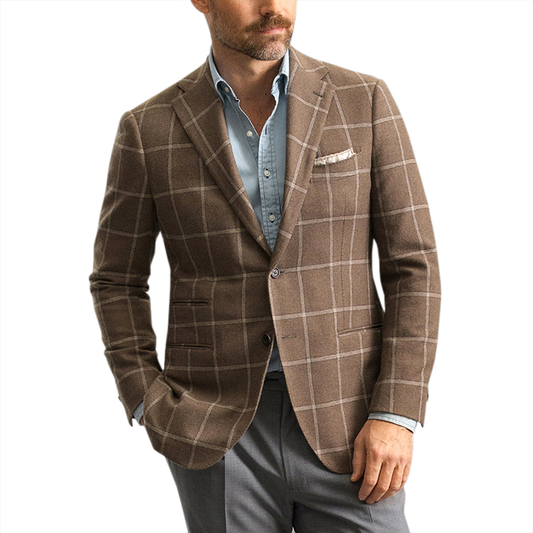 Men's Custom Business Plaid Formal Wear
