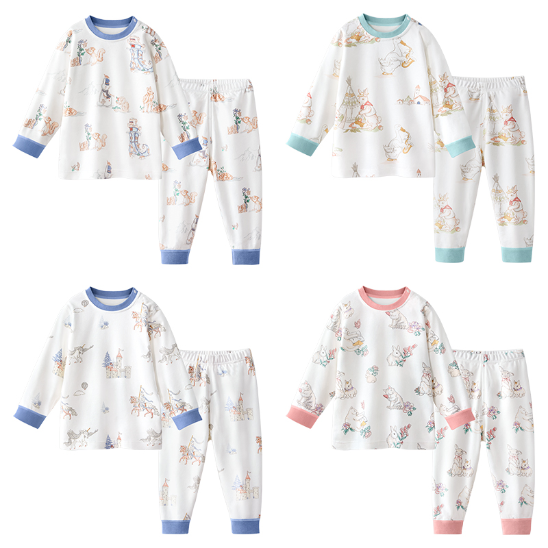 Custom Newborn Pullover Clothes 12months-6years Kid Pajamas Suit Long Sleeve Infant Sleepwear