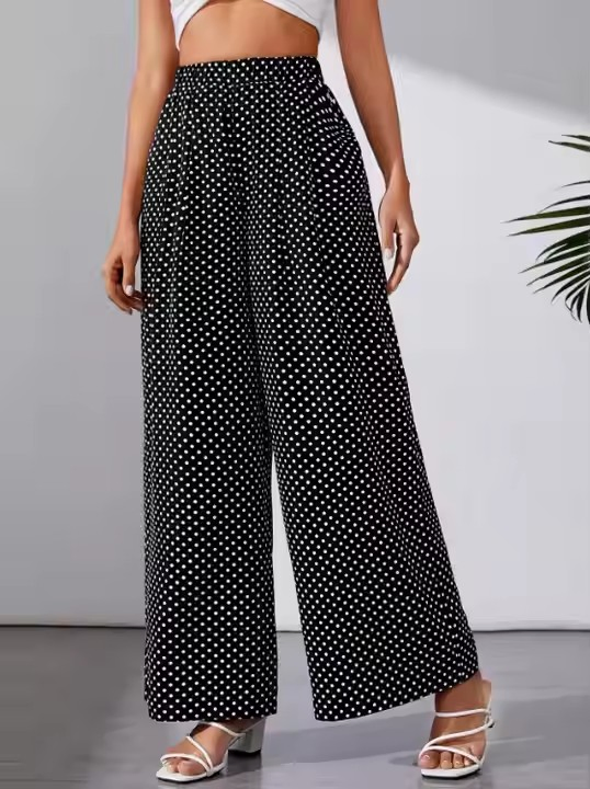 Fashion Spring Casual DOT Point Long Sleeve Two Piece Set 2024 Plus Size Women Clothing