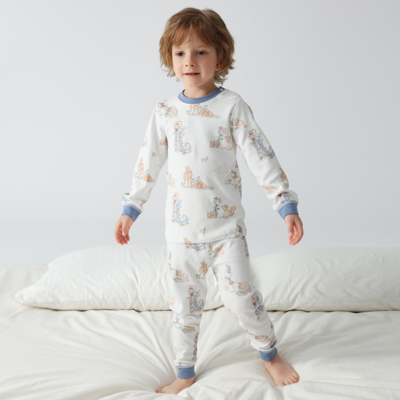 Custom Newborn Pullover Clothes 12months-6years Kid Pajamas Suit Long Sleeve Infant Sleepwear