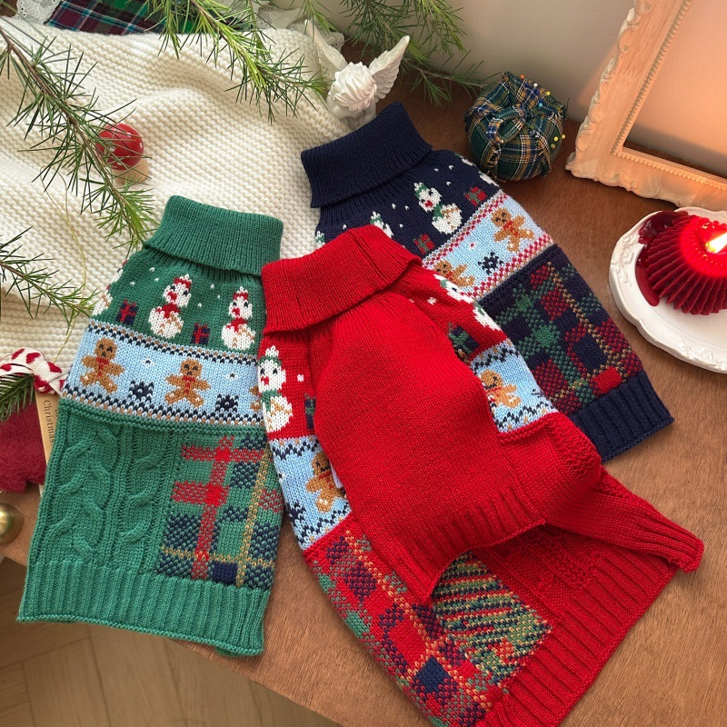 New Design Pet Winter Clothes Dog Christmas Sweaters Pet Holiday Santa Jumpers