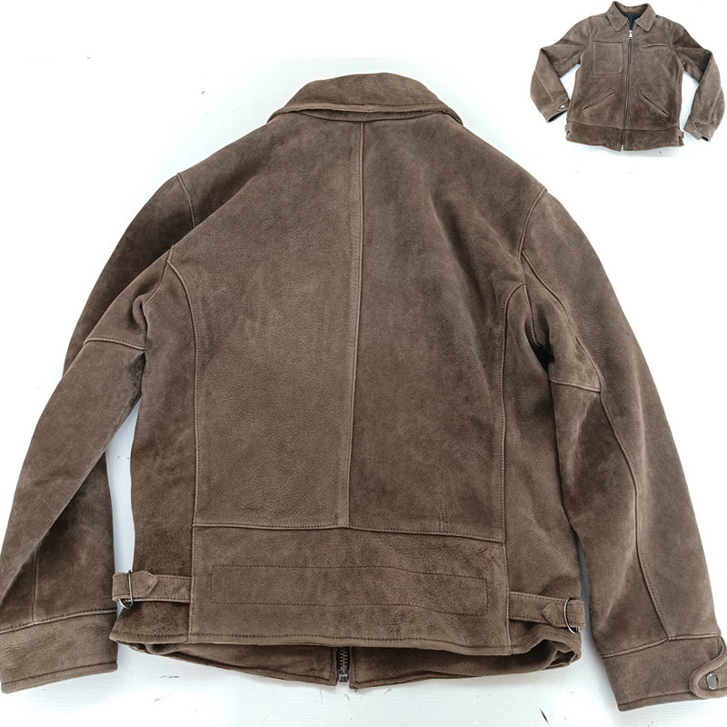 Real Leather Trench Coat Padded Jackets Winter Faux Suede Clothing