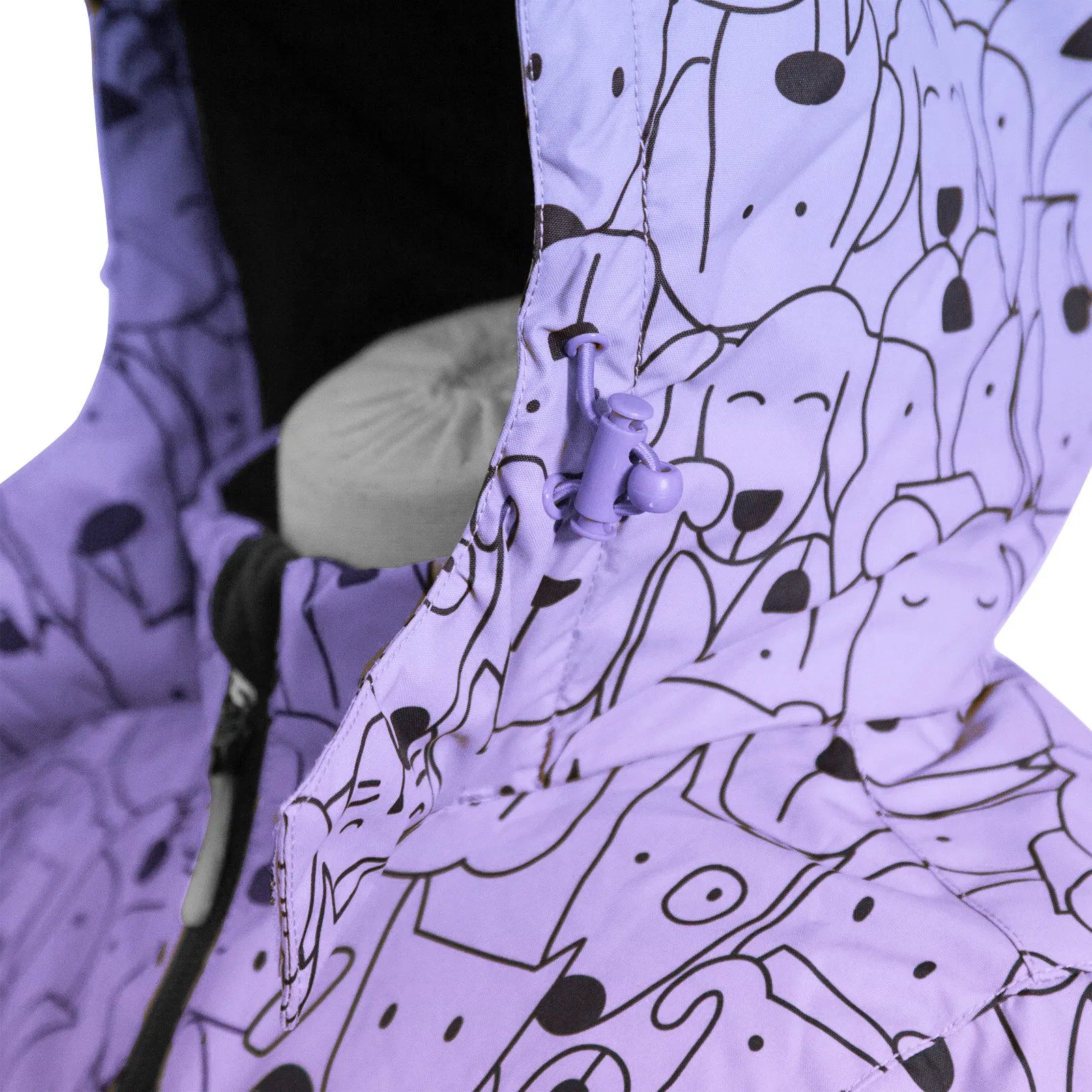 Kids' Light Gradient Hooded Jacket with Cute Dog Print Outdoor Clothes