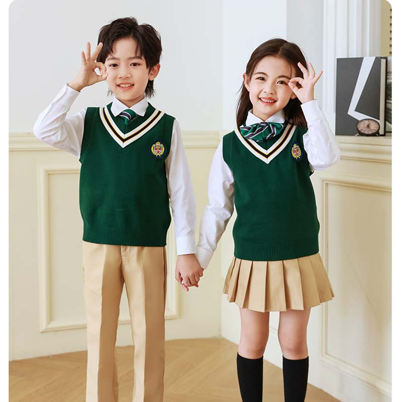 Custom Formal Dress for Autumn School Uniform Students Clothing Kids Clothes for Children Wear