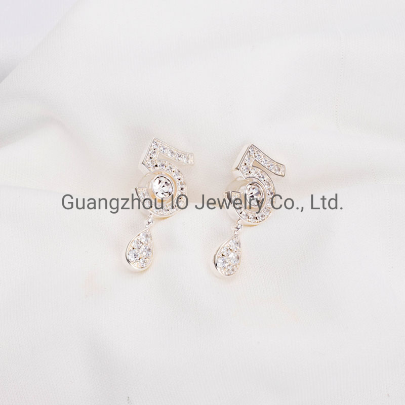 Copper Jewelry Earrings Latest Design Number 5 Fashion Jewelry Accessory for Women