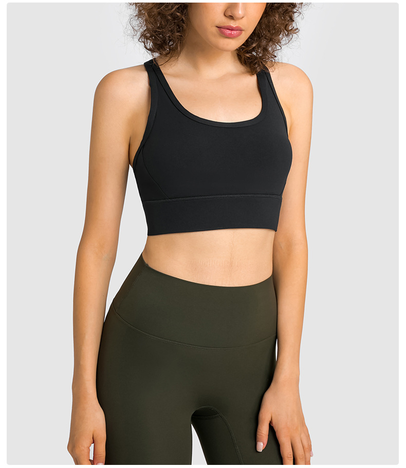 Fashion Clothing Woman Plus Size Sexy Sports Activewear U-Neck Bra Strappy Nude Sport Yoga Fitness Bra Wholesale Clothes