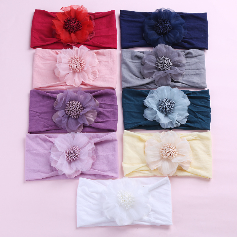 Fashion Wide Jacquard Baby Hairband Bowknot Hairy Ball Side Hairdband Cute Hair Accessories for Girls