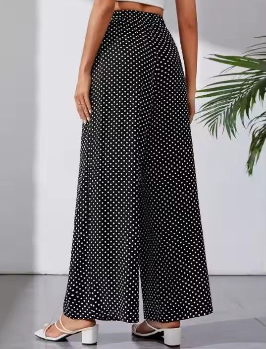 Fashion Spring Casual DOT Point Long Sleeve Two Piece Set 2024 Plus Size Women Clothing