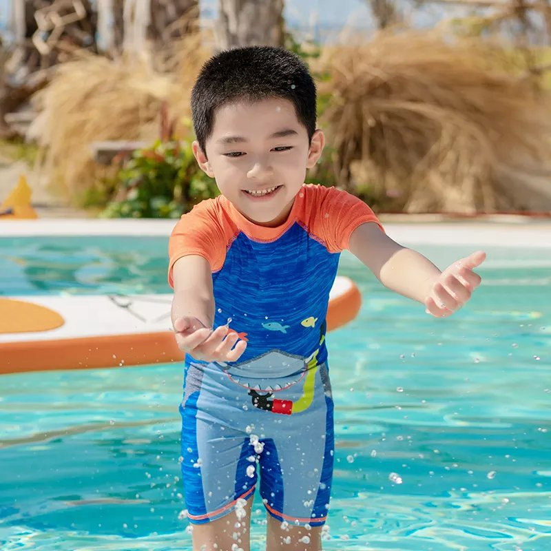 New Fashion Custom Print Boys Sport Beachwear One Piece Swimwear