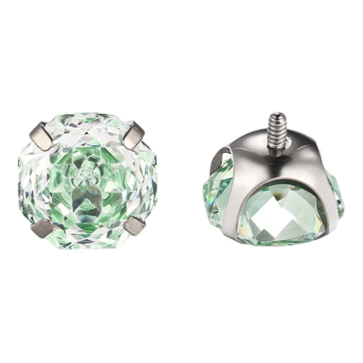 Titanium Alloy Round Bottom Four Caw Eight Sided Rose Cut Fashion Jewelry Piercing Accessories