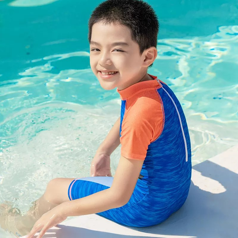 New Fashion Custom Print Boys Sport Beachwear One Piece Swimwear