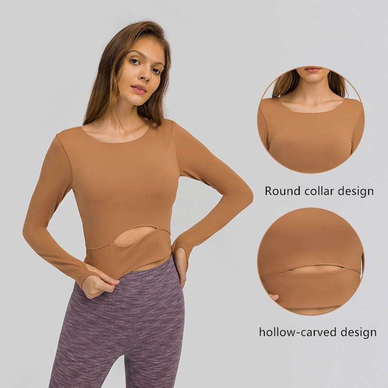 Xsunwing Custom Women Private Label Long Sleeve Crop Top Sports Wear Gym Wear Yoga Wear Sportswear Women Apparel Wdq2032