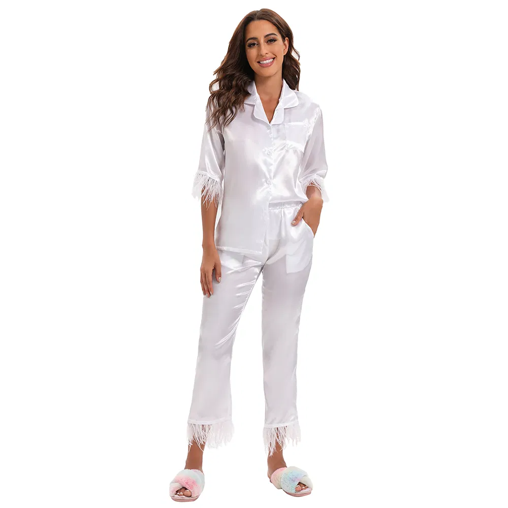 Summer Custom Sleepwear Casual 2 Piece Set Pajamas Women Pajamas Cotton Short Two Piece Set Women Clothing