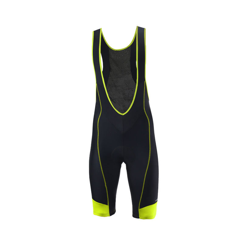 Black Bicycling Mountain Bike Bib Summer Short Sleeve Jersey Cycling Wear with Contrast Binding