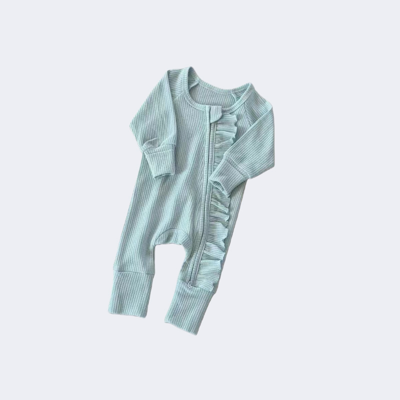 New Born 0-24 Months Bamboo Cotton Baby Bodysuit Solid Color Girl Baby Jumpsuit Nice Design Infant Zipper Footie Romper