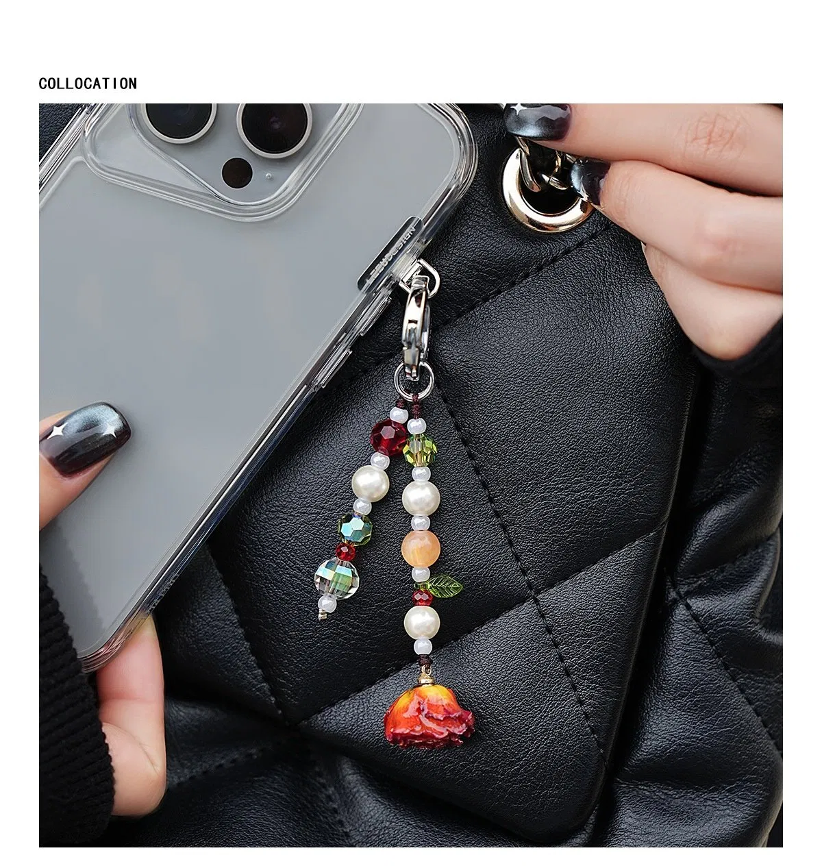 New Product Real Rose Short Mobile Phone Chain Fashion High Quality Accessories