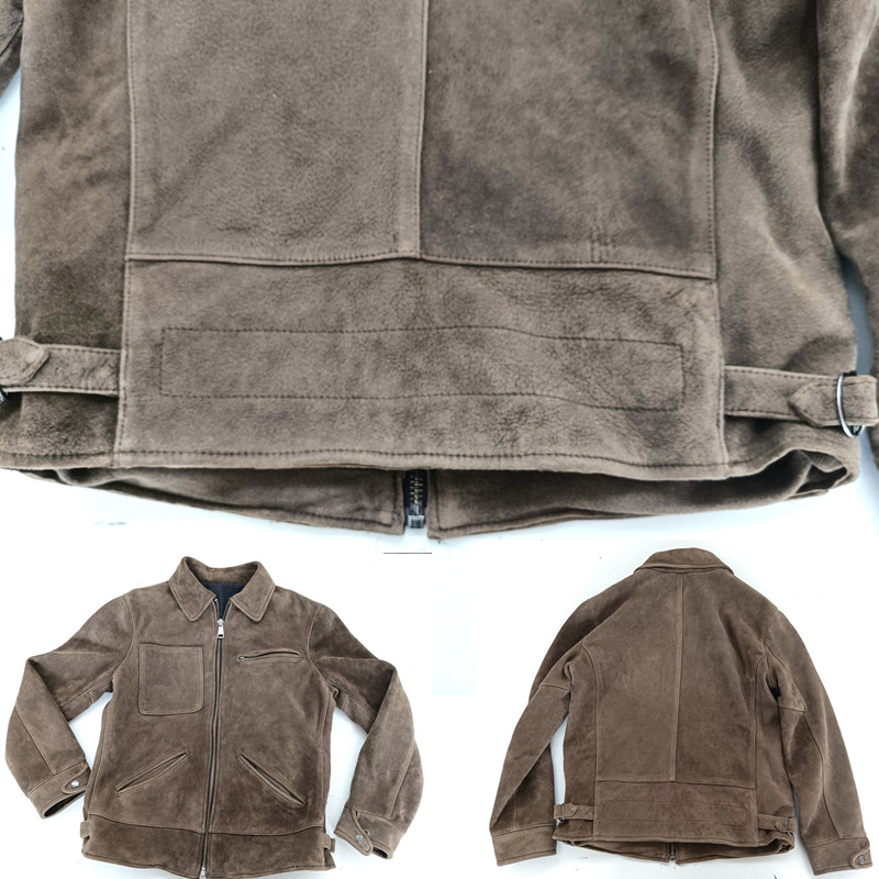 Real Leather Trench Coat Padded Jackets Winter Faux Suede Clothing