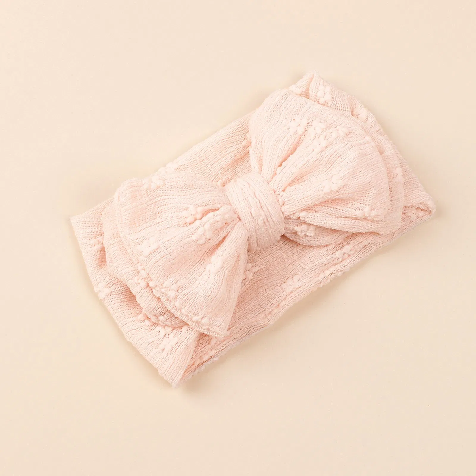 Wide Solid Color Bowknot Cute Children Girl Fashion Elastic Headband Hair Accessory