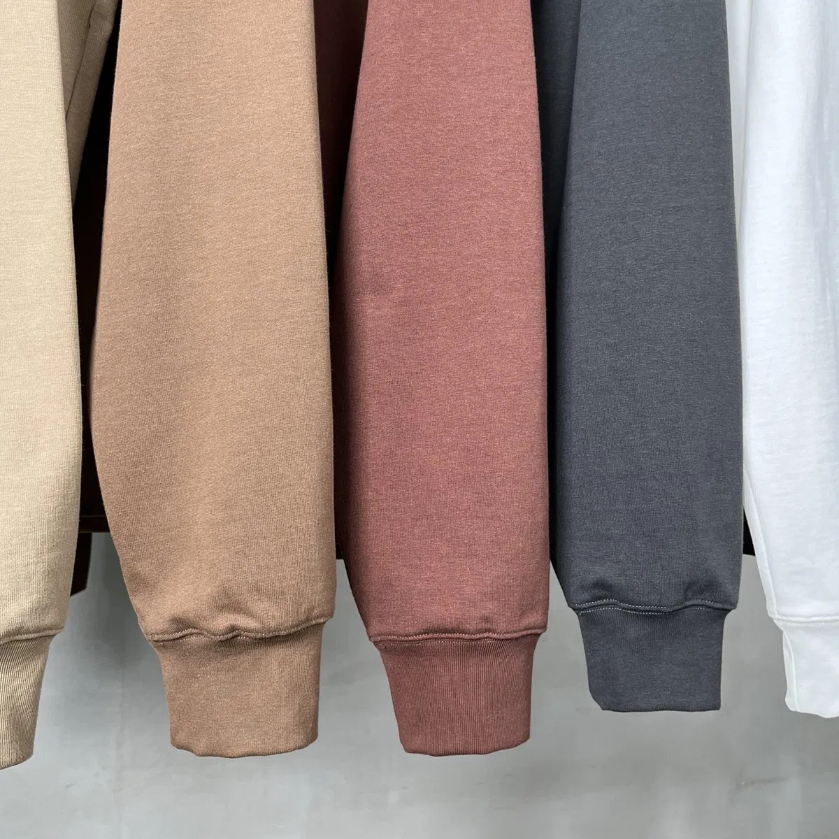 OEM Customized 3D Puff Printed 345g 100%Cotton Couple Fashion Streetwear Plus Size Blank Plain Mock Neck Basic Long Sleeve T Shirt for Men