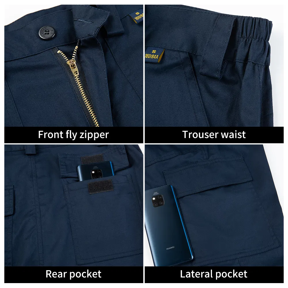 Summer Hi Vis Work Clothes Reflective Strips Men 100% Cotton Workwear