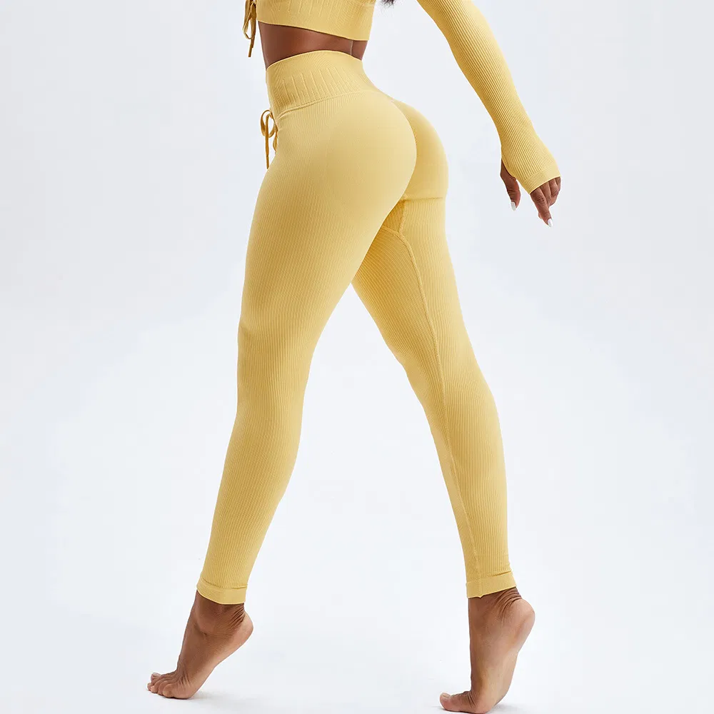 Breathable Seamless Ladies Tight Gym Yoga High-Waist Tummy-Control Leggings Women Sports Wear