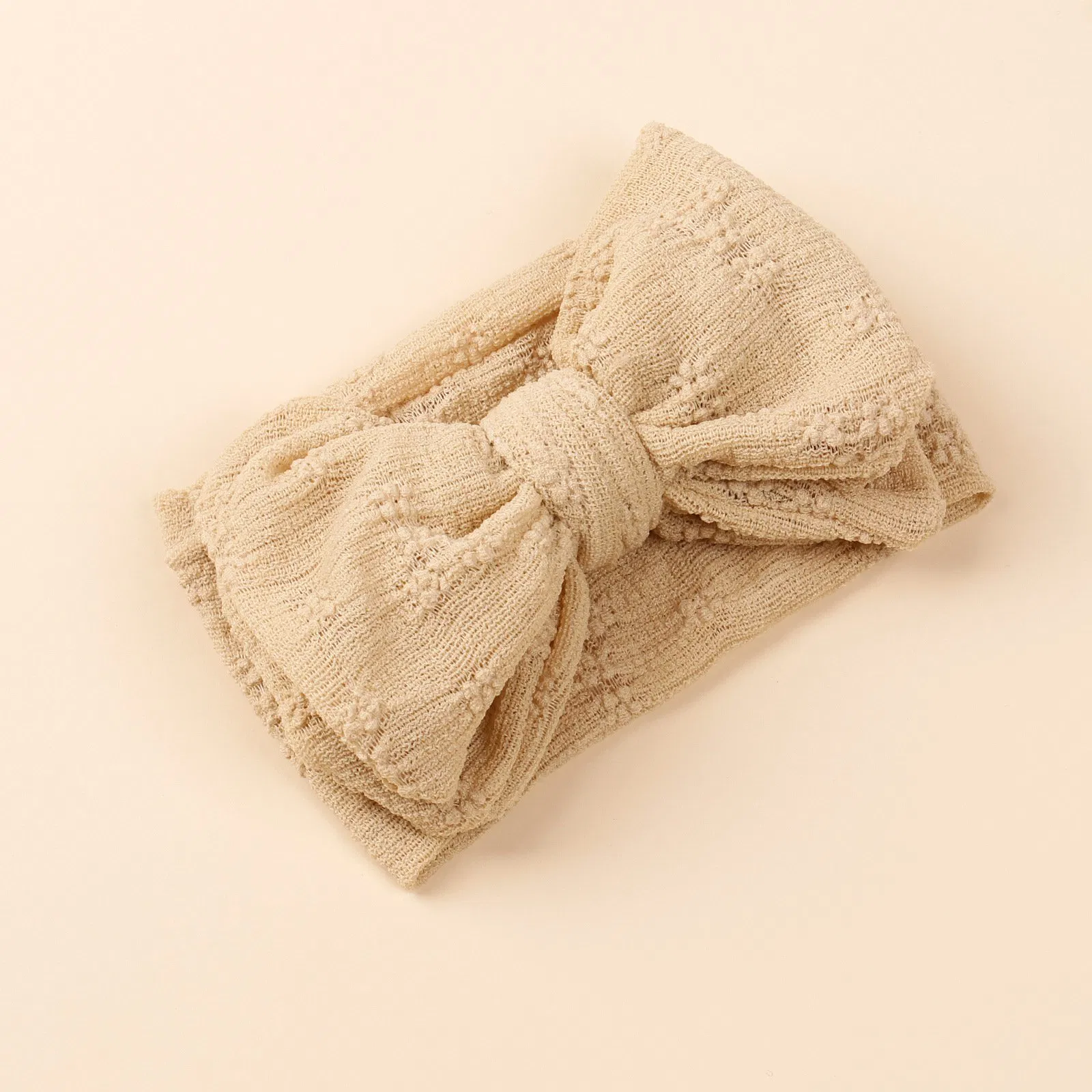 Wide Solid Color Bowknot Cute Children Girl Fashion Elastic Headband Hair Accessory