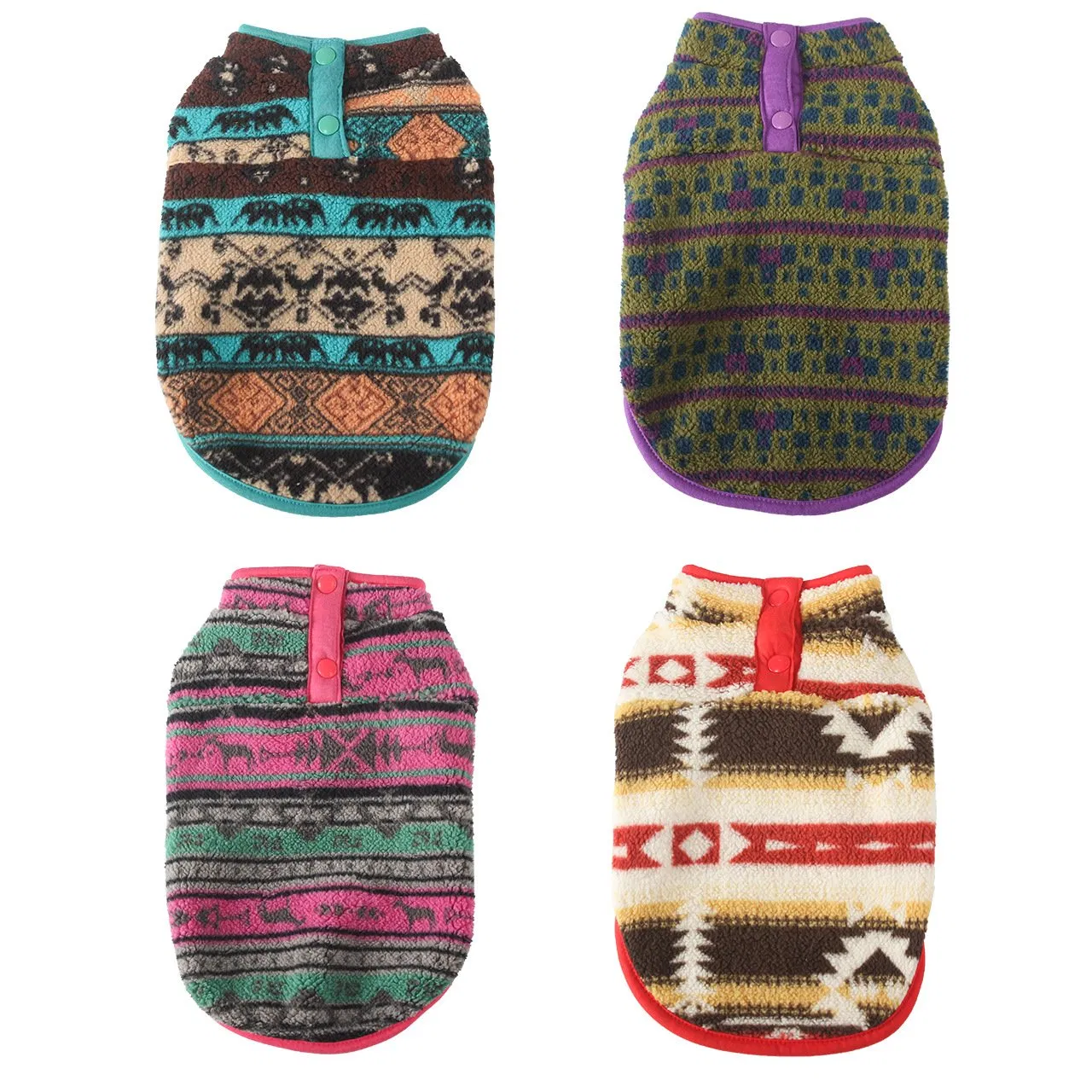 Warm Coral Fleece Dog Winter Shirt Pet Pattern Cute Clothes Thick Warm Dog Garment