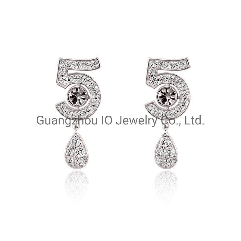 Copper Jewelry Earrings Latest Design Number 5 Fashion Jewelry Accessory for Women