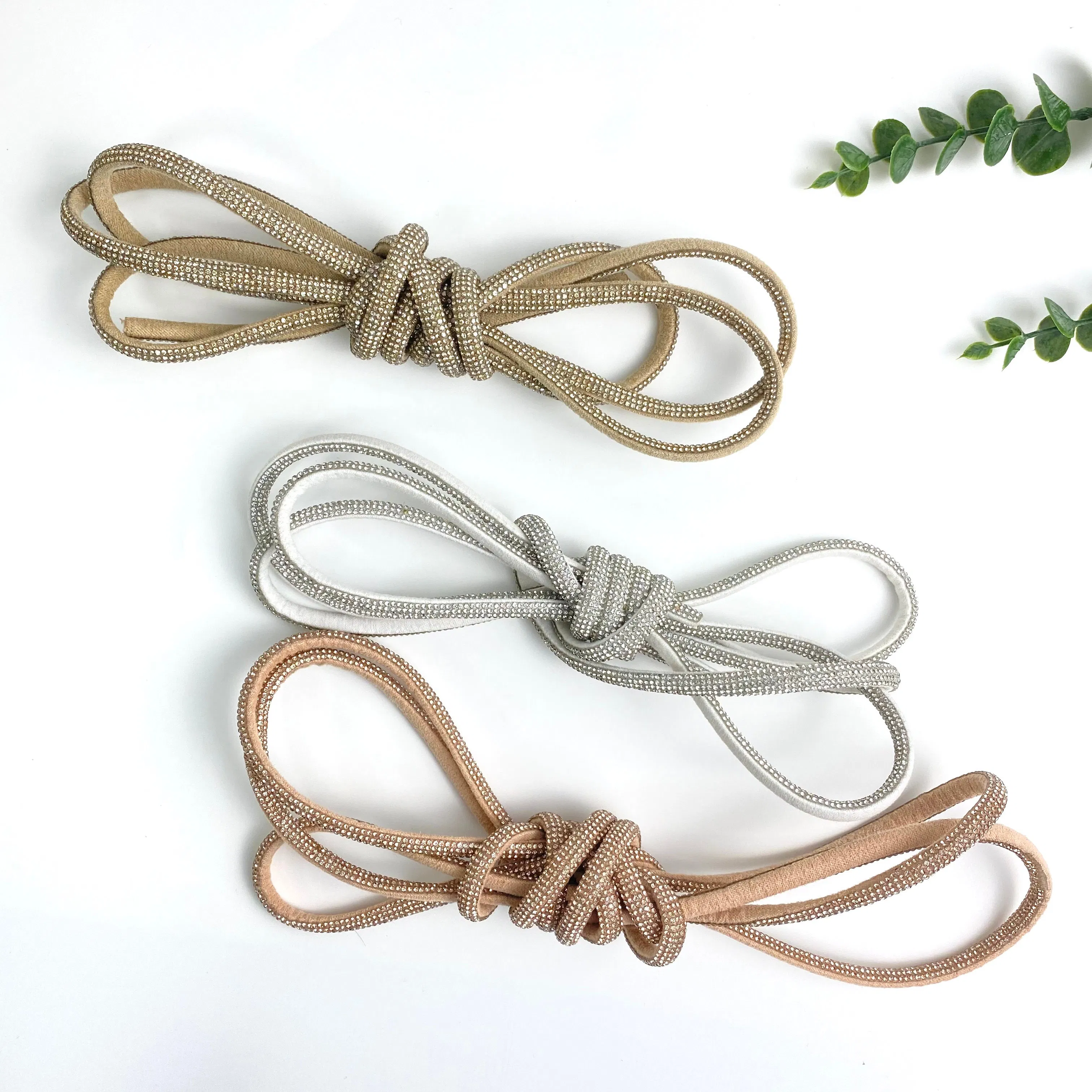 Luxury Five-Row Diamond Strips Shoe Laces Fashion-Accessories for Ladies Shoes Rhinestone Decoration