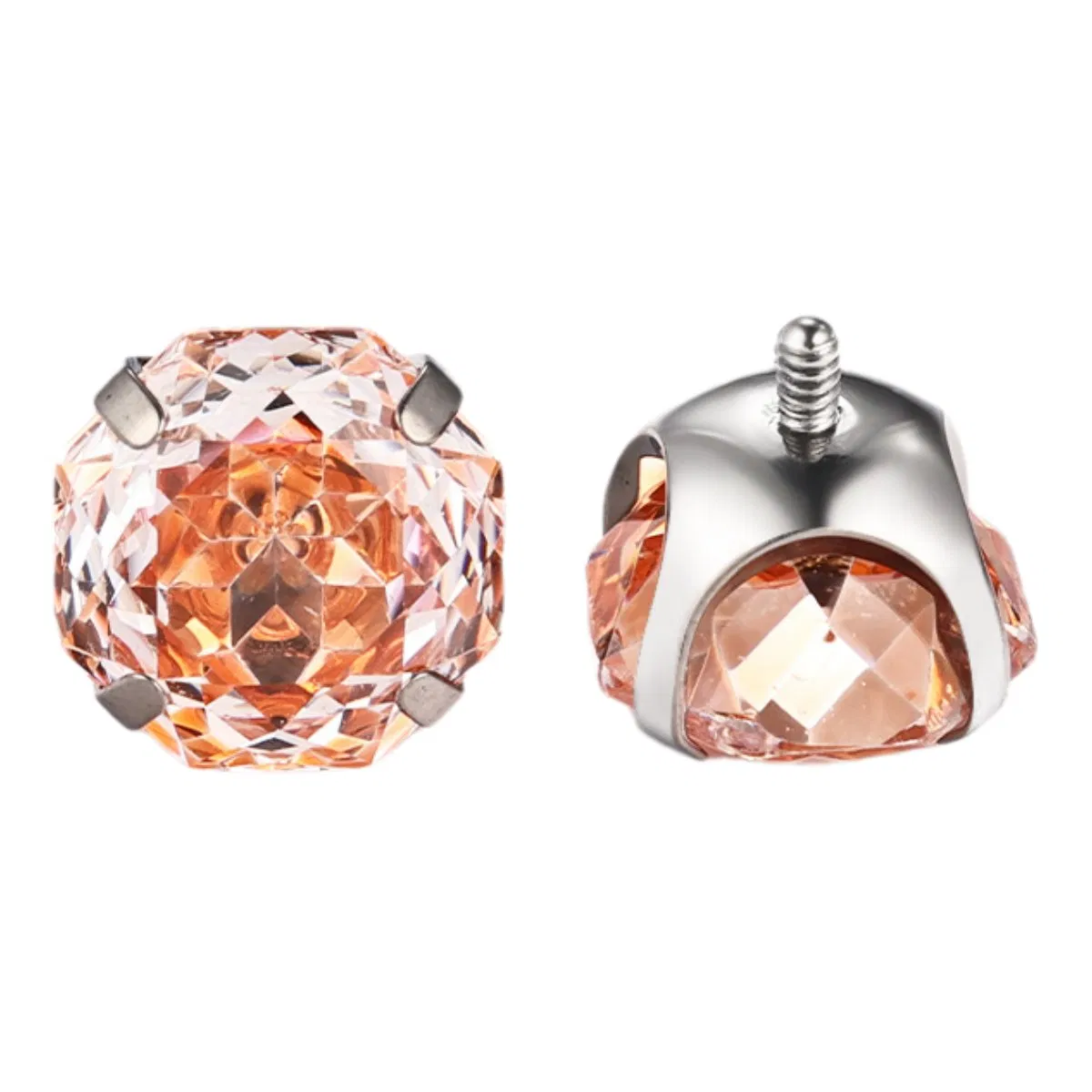 Titanium Alloy Round Bottom Four Caw Eight Sided Rose Cut Fashion Jewelry Piercing Accessories