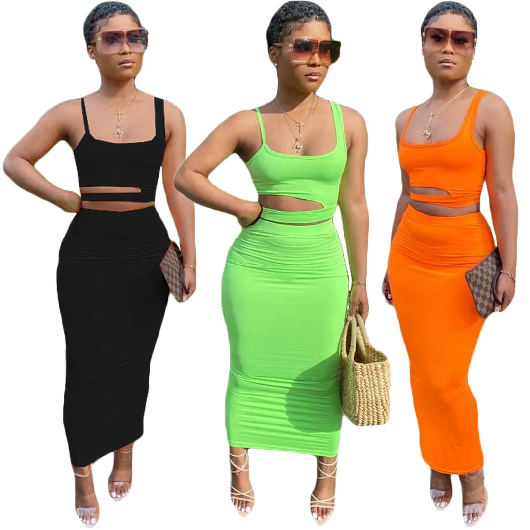 Sexy Casual Beach Dresses 2021 Women Plus Size Two Piece Set Clothing