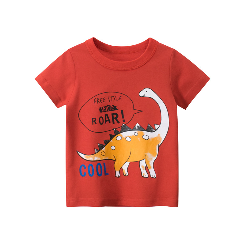 Custom Wholesale Fashion 1688 Factory Children's Short Sleeve T-Shirts Cartoon Animals Printed Baby Boys Girls Tee Tops Kids Clothing