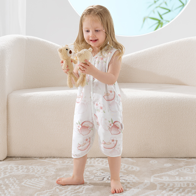 0.5tog Bamboo Cotton Thin Baby Sleeping Bag Sleeveless Toddler Apparel