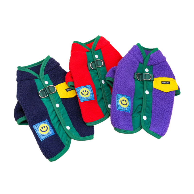 Pet Clothes Coral Fleece Dog Shirt Pet Fleece Flocked Winter Thick Pet Coat
