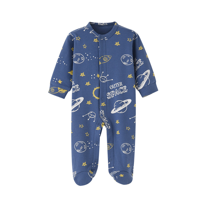 OEM Unisex Baby Long Sleeve Romper for Spring Autumn Newborn Bodysuit Cartoon Print Soft Comfortable Jumpsuit Baby Apparel
