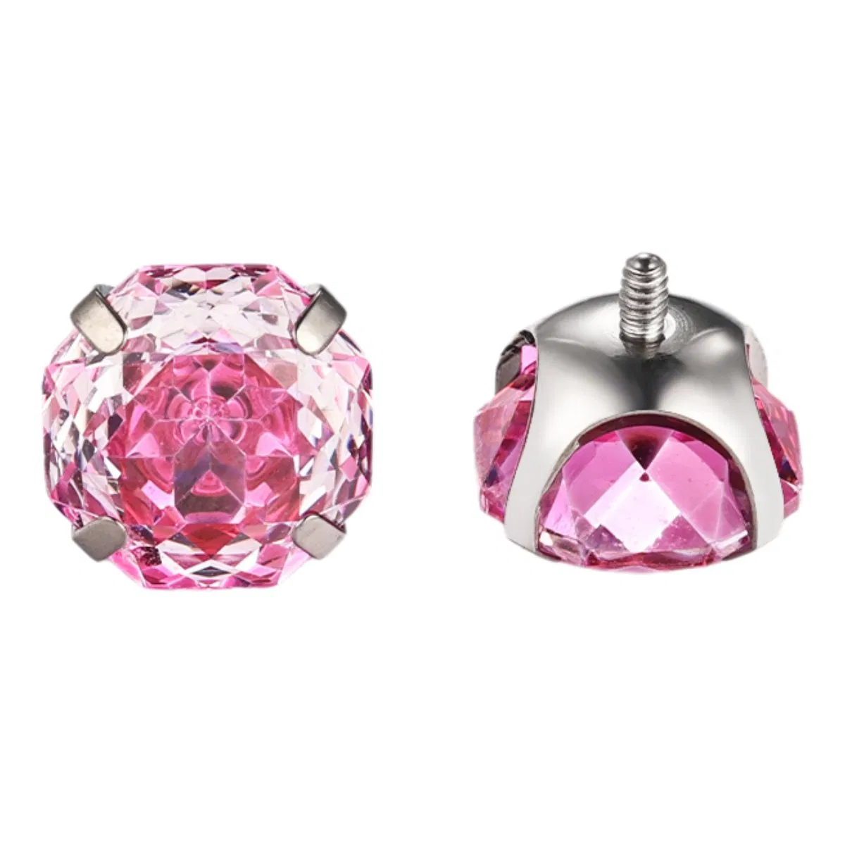 Titanium Alloy Round Bottom Four Caw Eight Sided Rose Cut Fashion Jewelry Piercing Accessories