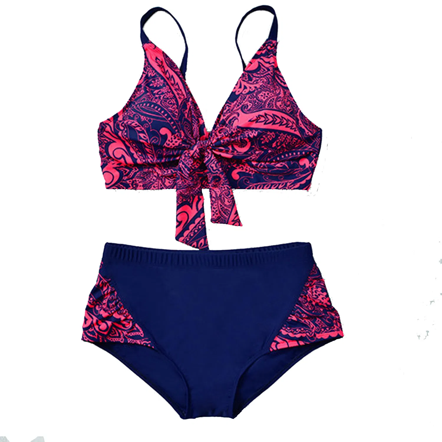 Flower Printed Two Piece Sexy Summer Plus Size Spandex Beachwear