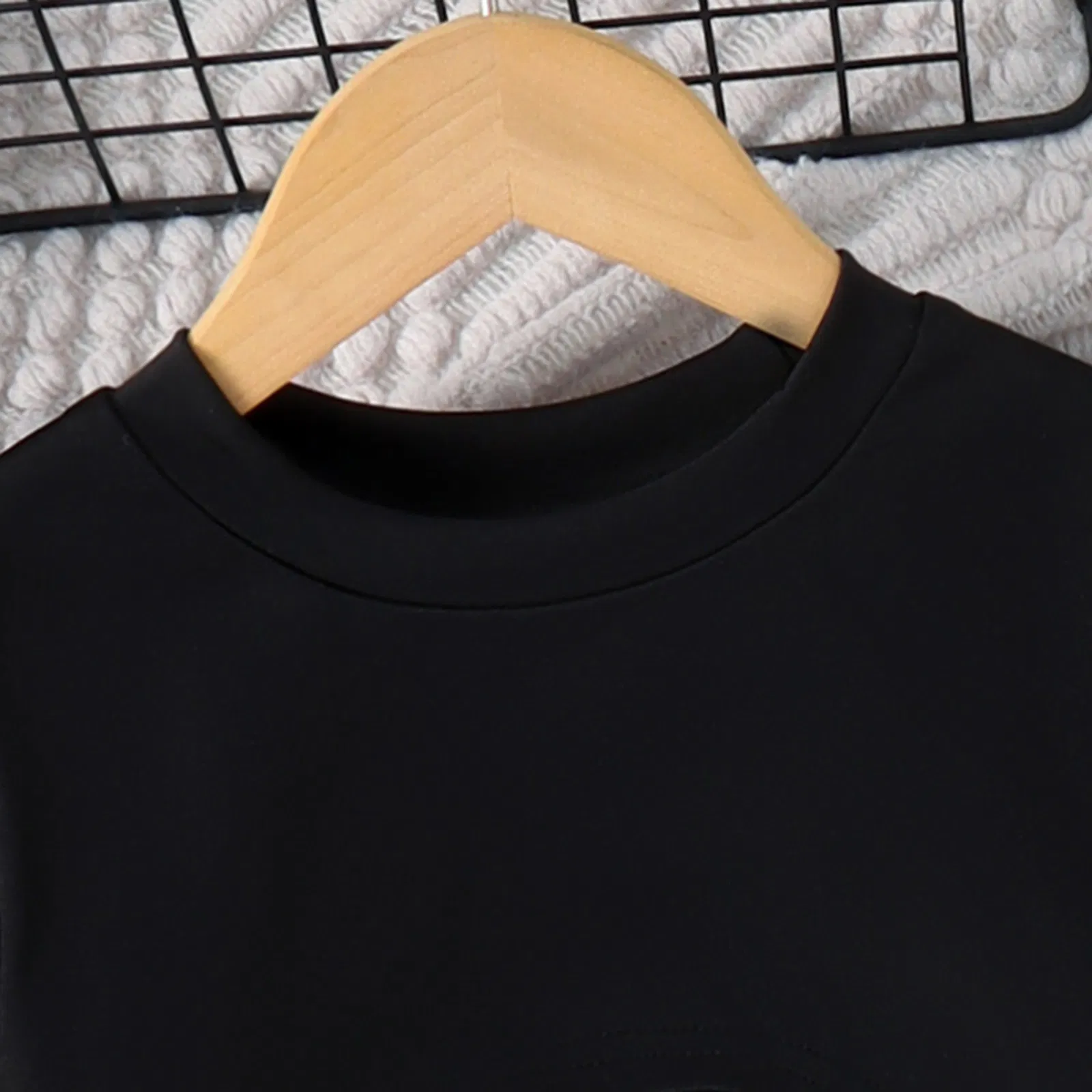 Spring Autumn Kids Wholesale Clothing Wear Solid Color Crop Long Sleeve Irregular T Shirt Vest Jeans Children Clothes Girls