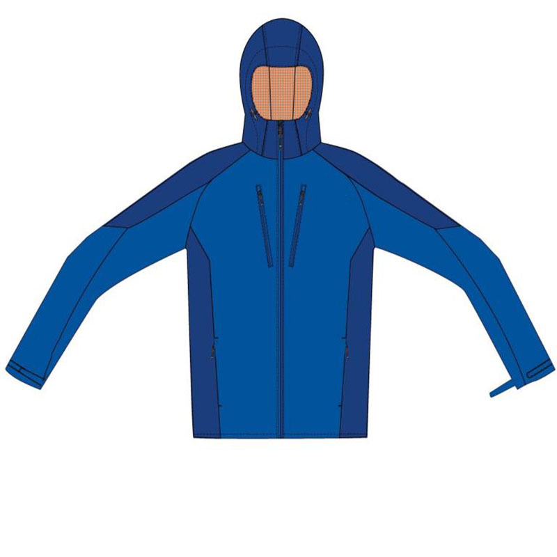 Men Outerwear Outdoor Leisure Hooded Windproof Sport Softshell Jackets with Zip