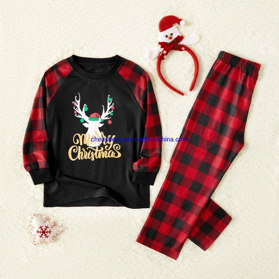 Latest Design Christmas Clothes Children Long Sleeve Printed Clothes Set Sleepwear Funny Family Clothing