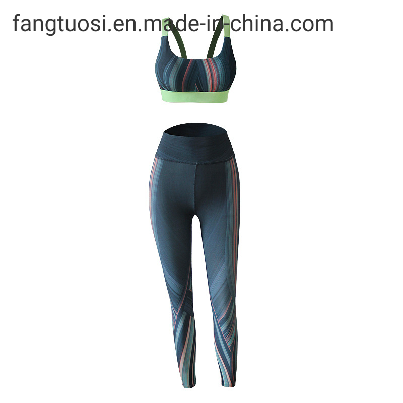 Recycled Tie Dye Printed Sublimation Yoga Sets Active Wear Set Sports Bra Yoga Sets Fitness Women Workout Clothing Apparel