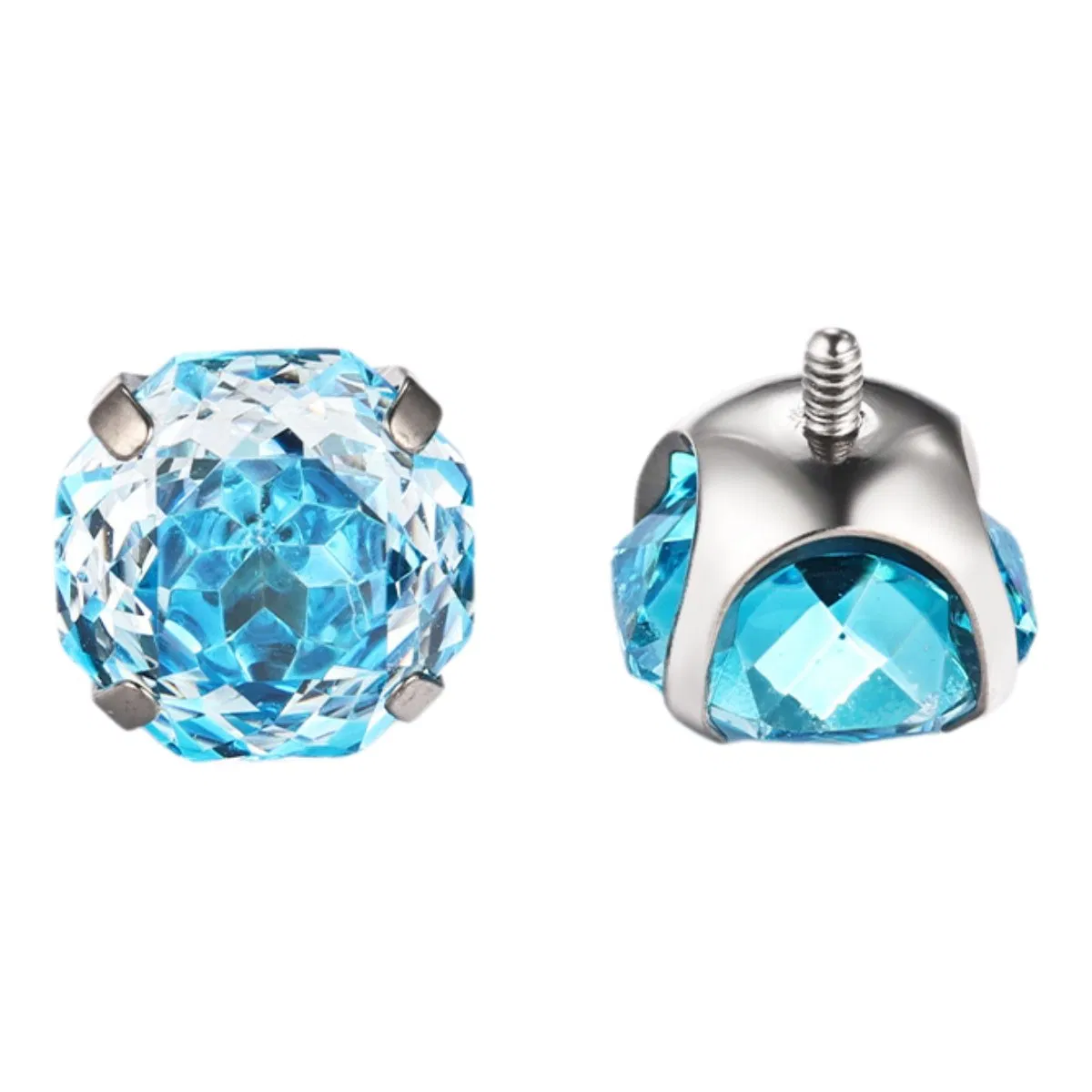 Titanium Alloy Round Bottom Four Caw Eight Sided Rose Cut Fashion Jewelry Piercing Accessories