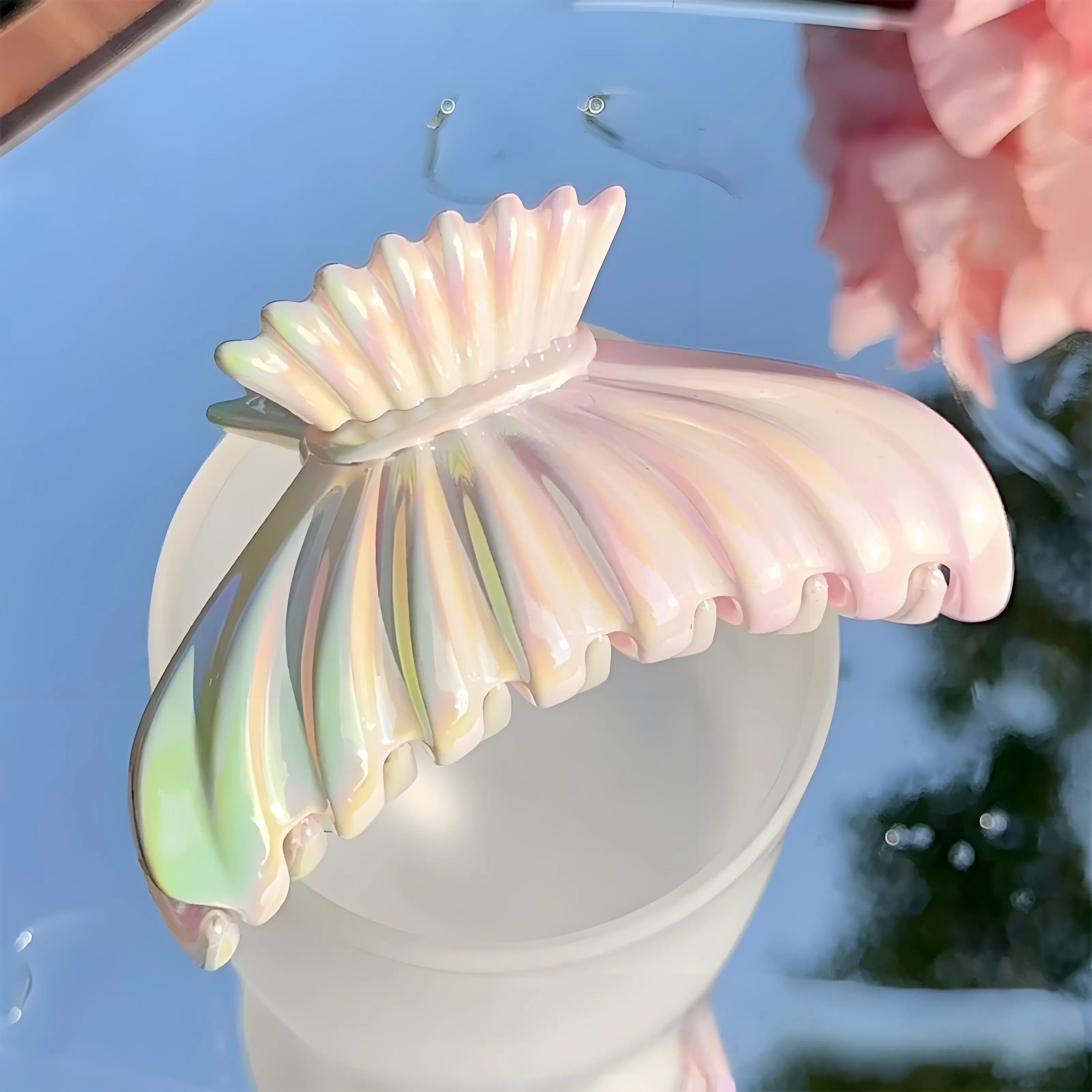 Colorful Shell Claw, Vacation Style, Back of The Head Updo, Shark Claw, Mermaid Girl, Frangipani Claw Girl Lovely Hairpins Barrettes Fashion Hair Accessory